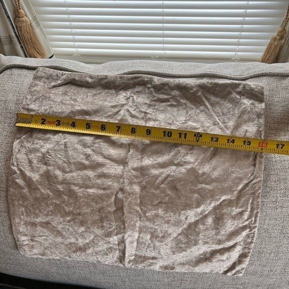 16x15 Taupe Velour Square Throw Pillow Cover - Picture 3 of 4